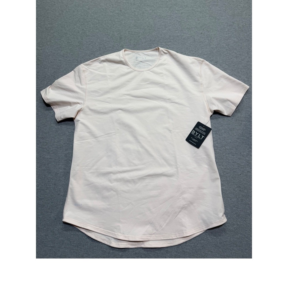 BYLT Basics Drop Cut Lux Short Sleeve Shirt Shell Cream XXL New With Tags